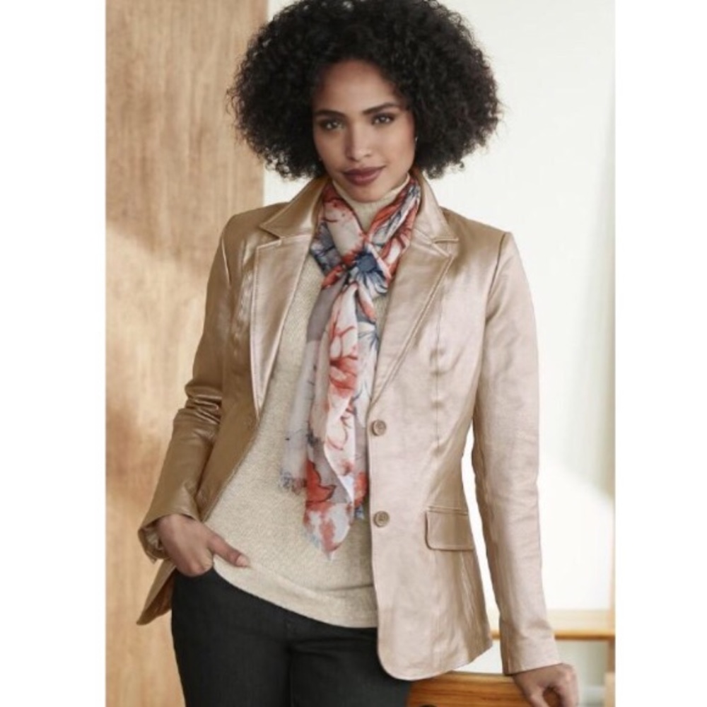 Chadwick’s genuine leather blazer - tan